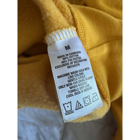 Aeropostale Yellow Sweatshirt Hoodie Size Medium Fleece Lined Logo New York - Picture 6 of 9